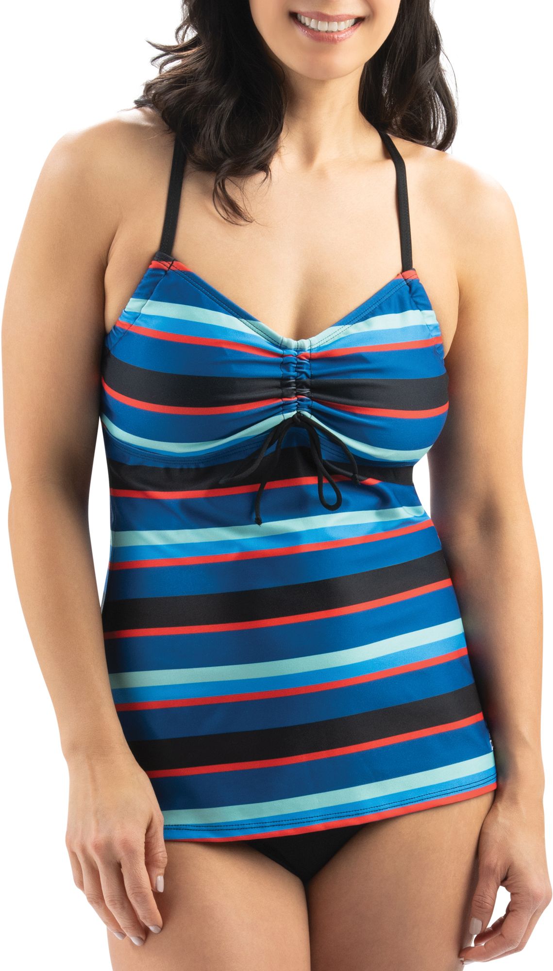 Chlorine Resistant Dolfin Printed Tie Front Tankini Top