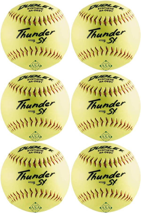 Dudley Softball, Slow Pitch, Yellow Leather, 12-In.