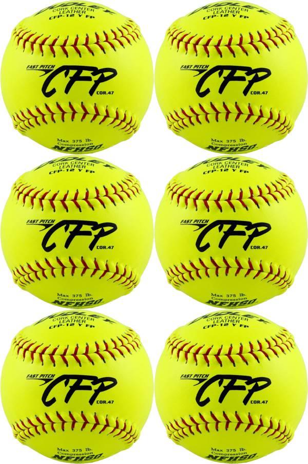 Dudley 12” NFHS/ASA CFP Cork Fastpitch Softballs - 6 Pack