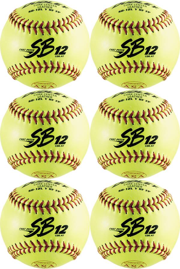 Fast Pitch 12 inch Practice Softballs - Hit Run Steal 6 Softballs