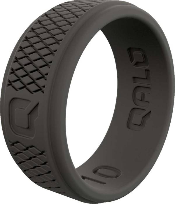 QALO Men's Dark Grey Step Edge Crosshatch Q2X Silicone Ring product image