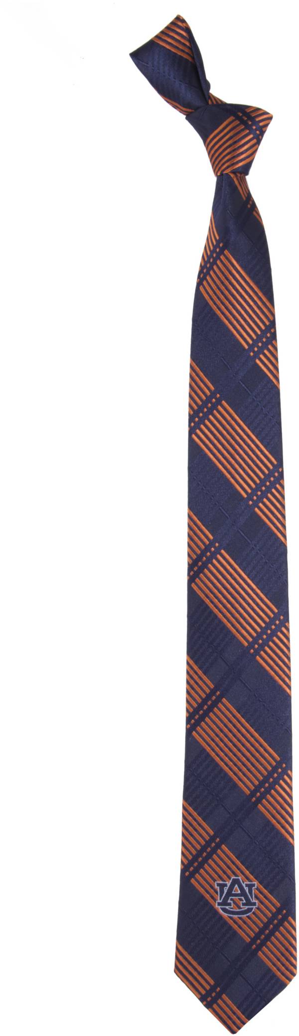 Eagles Wings Auburn Tigers Skinny Plaid Necktie