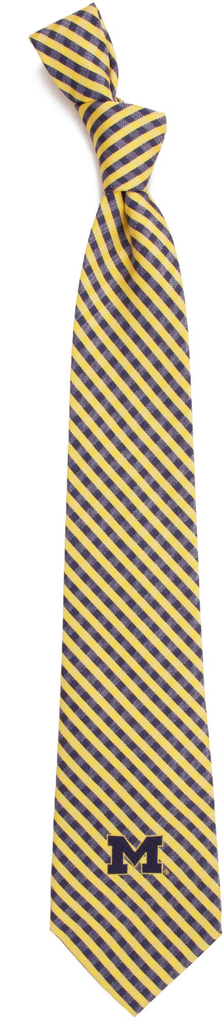 Eagles Wings Michigan Wolverines Gingham Necktie