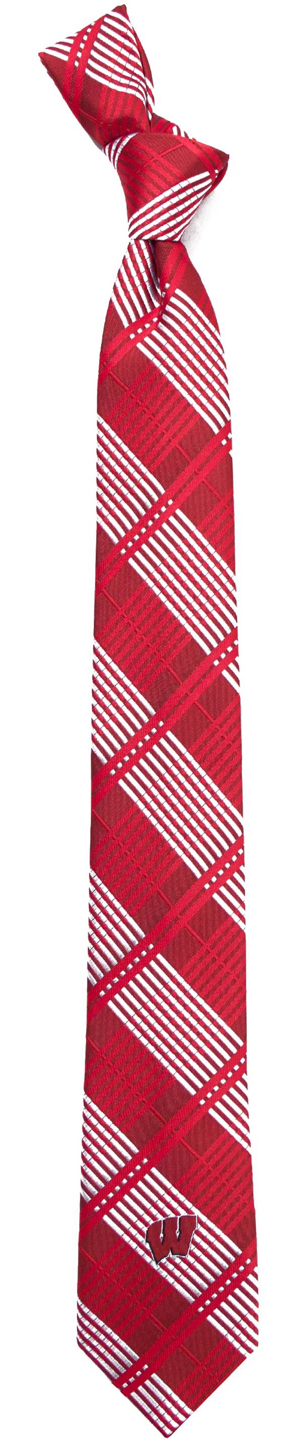 Eagles Wings Wisconsin Badgers Skinny Plaid Necktie