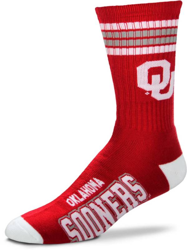 For Bare Feet Oklahoma Sooners 4Stripe Deuce Crew Socks Dick's
