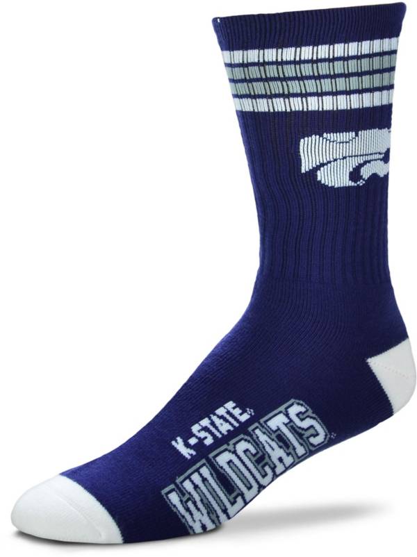 For Bare Feet Kansas State Wildcats 4-Stripe Deuce Crew Socks product image