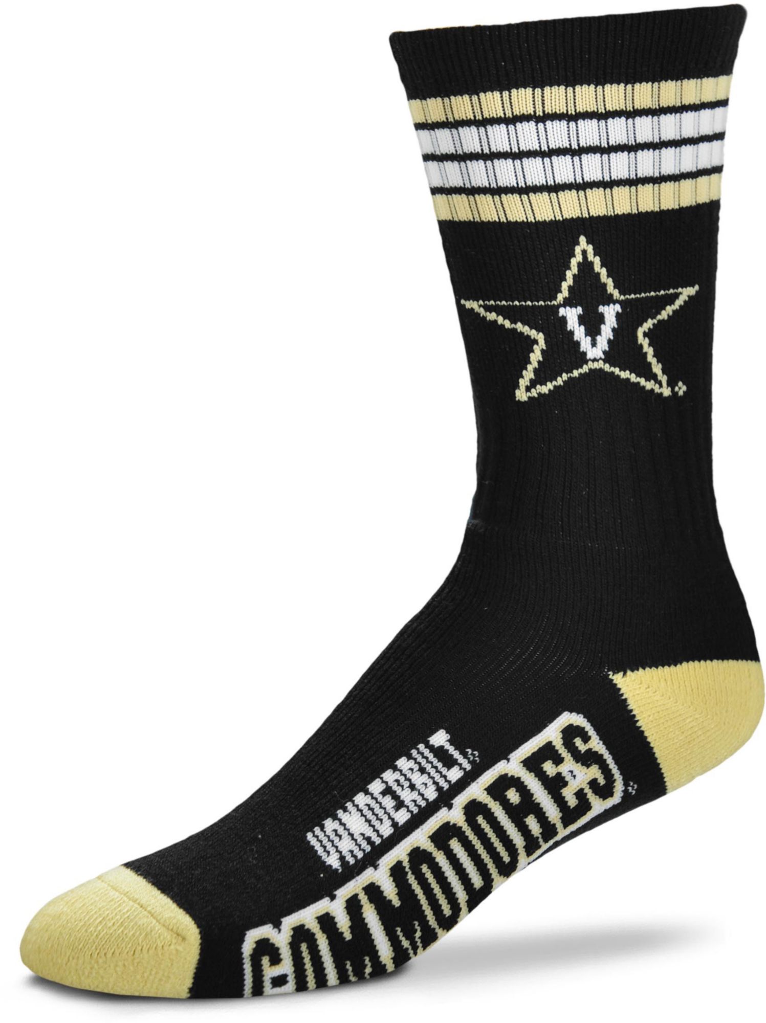 For Bare Feet Vanderbilt Commodores 4-Stripe Deuce Crew Socks