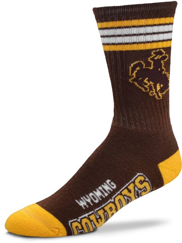 For Bare Feet Wyoming Cowboys 4-Stripe Deuce Crew Socks product image