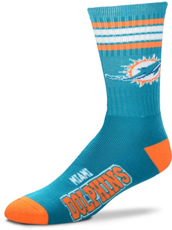 For Bare Feet Miami Dolphins 4-Stripe Deuce Socks product image