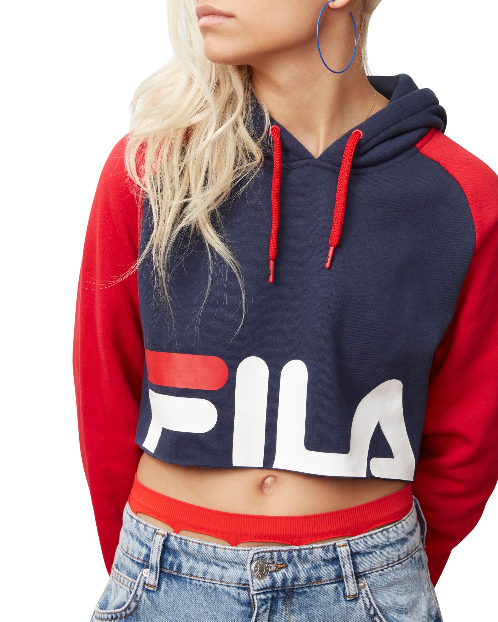 navy cropped hoodie