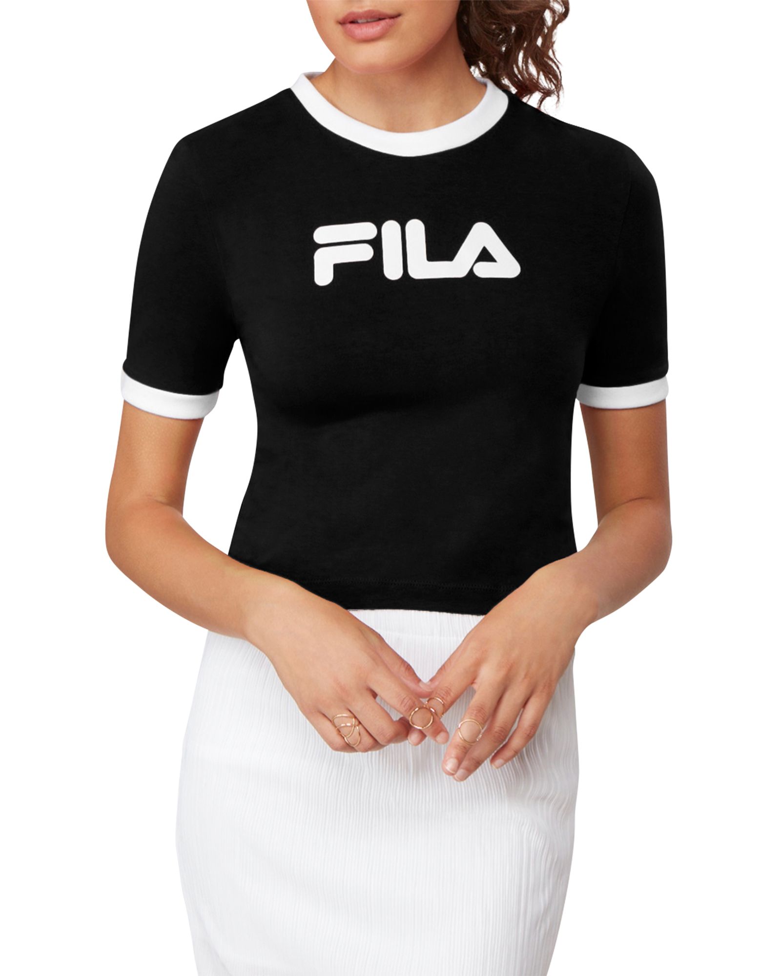 fila black and white shirt