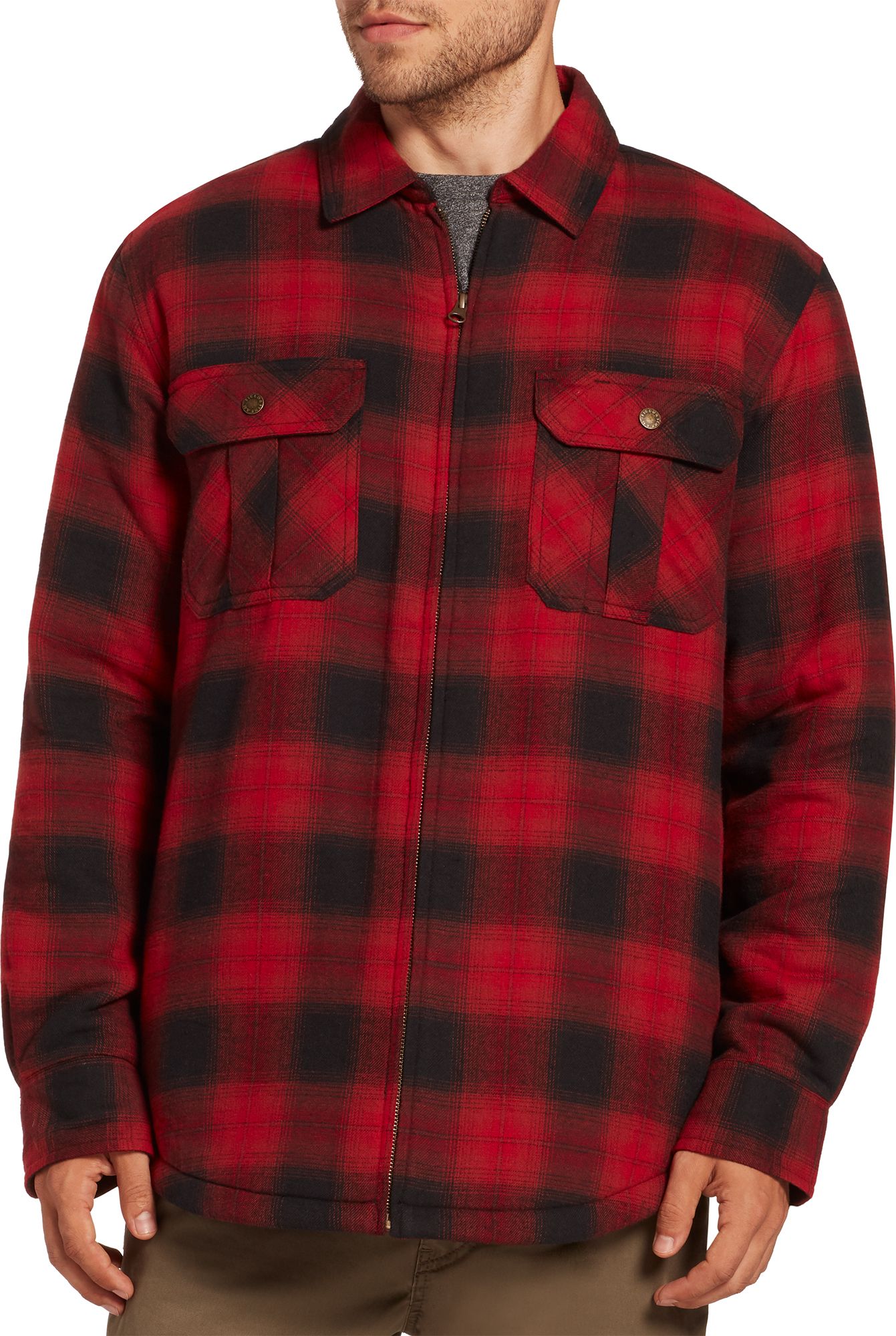 men's sherpa lined flannel jacket