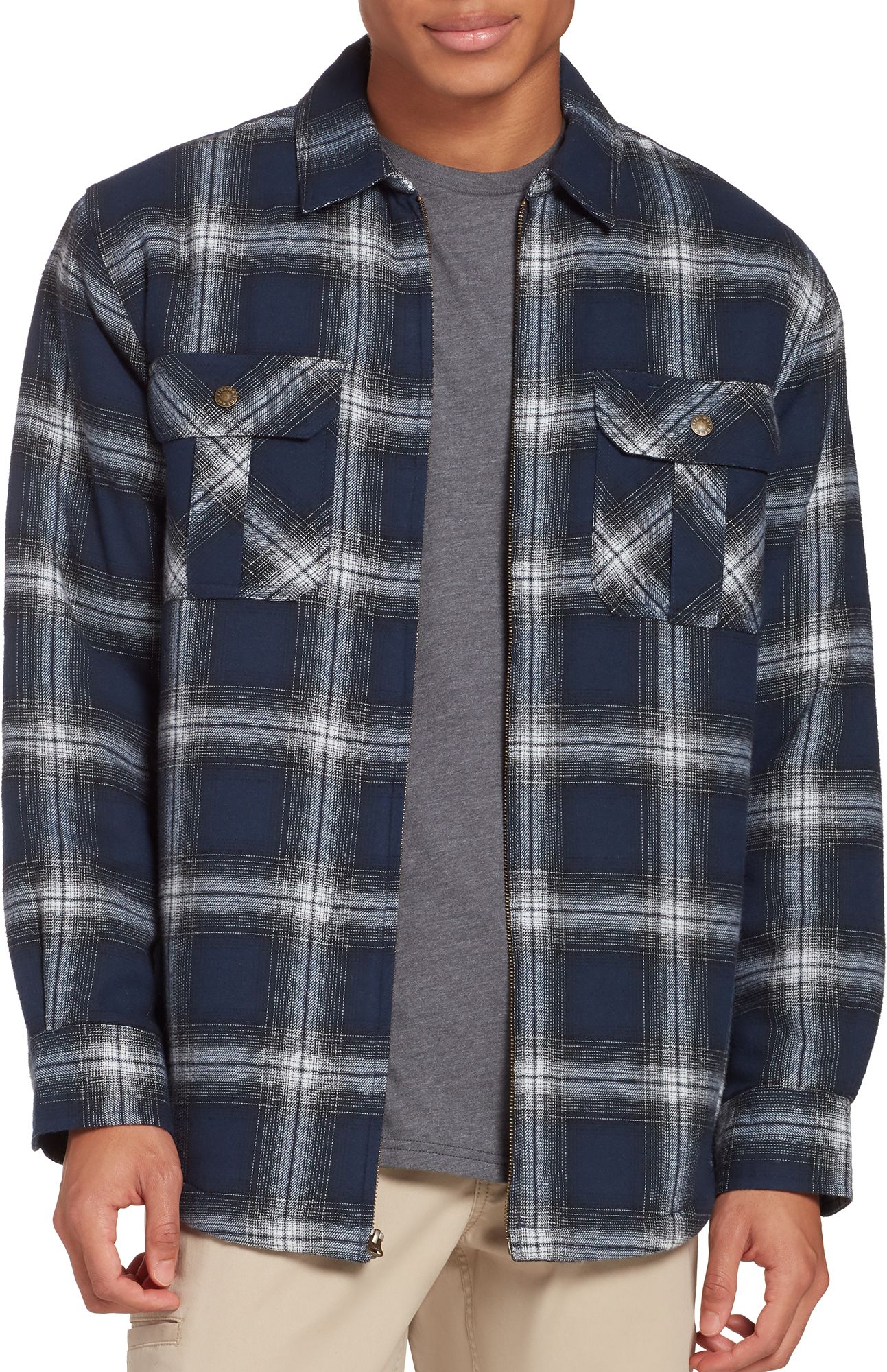 fleece lined shirt jacket mens