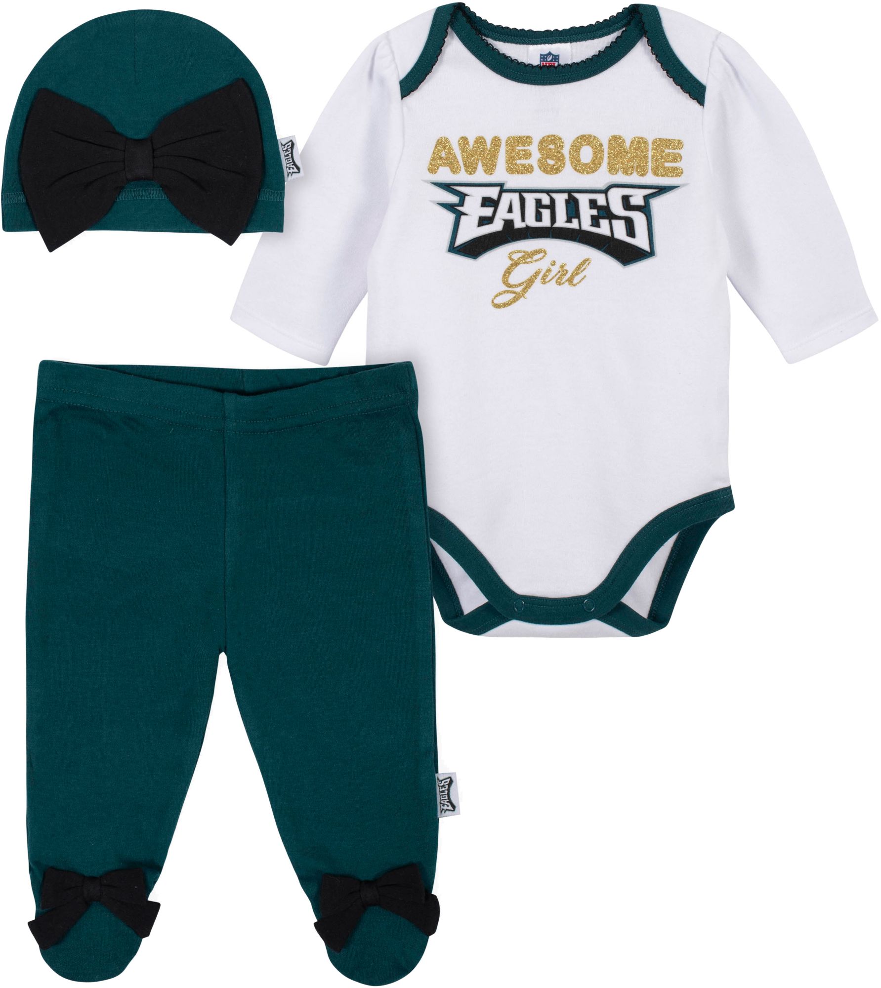 Philadelphia Eagles Baby Boy Long Sleeve Bodysuits – babyfans