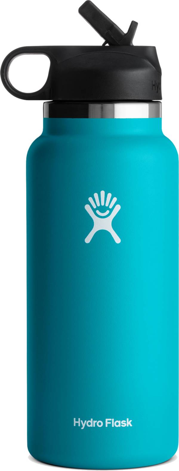 Hydro Flask Wide Mouth Insulated Bottle with Straw Lid, Flamingo, 32 oz Capacity