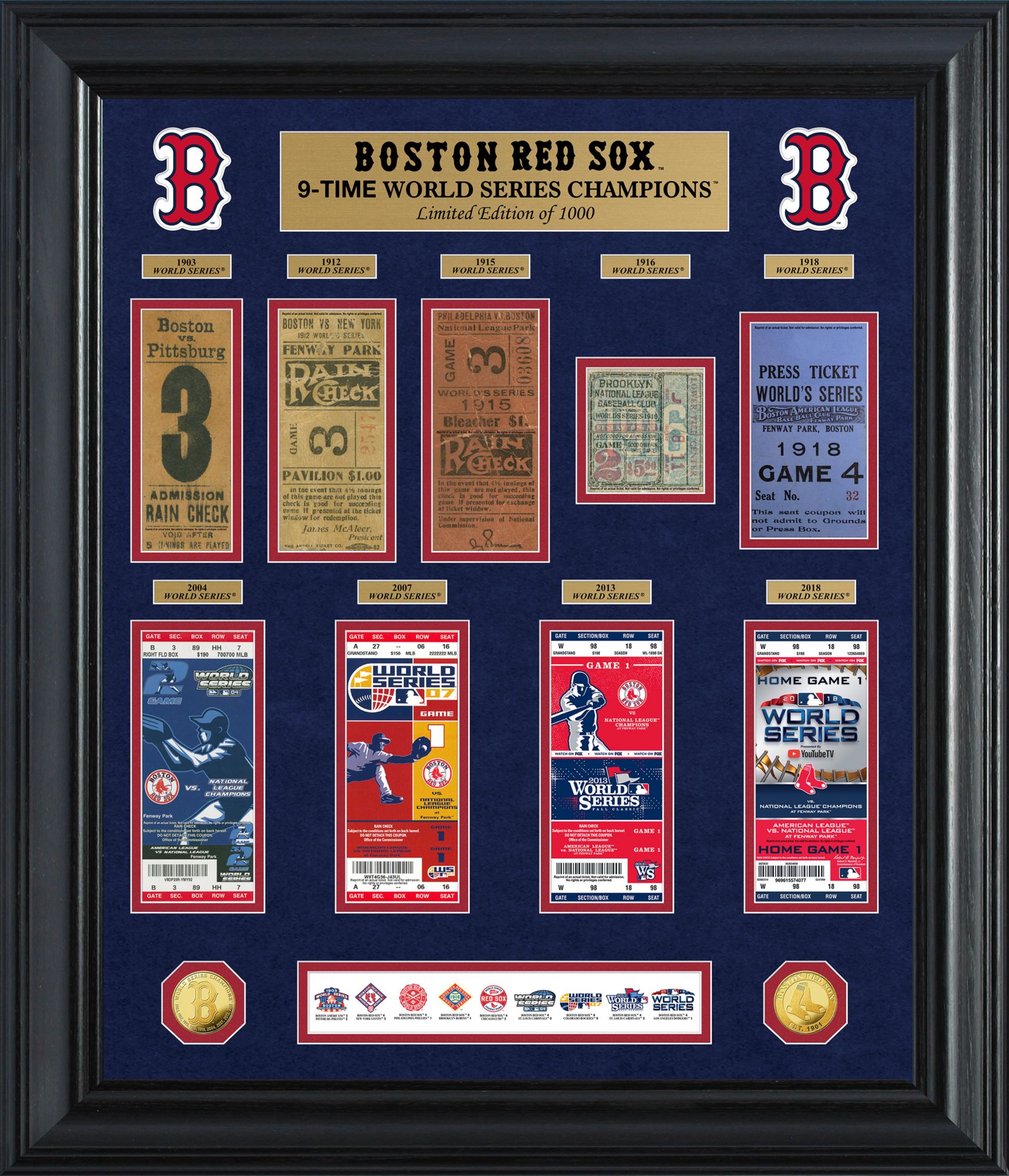 Highland Mint Boston Red Sox Bronze Ticket Collection