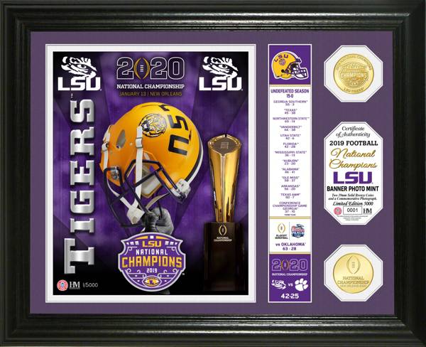 Highland Mint 2019 National Champions LSU Tigers Banner Bronze Coin Photo Mint