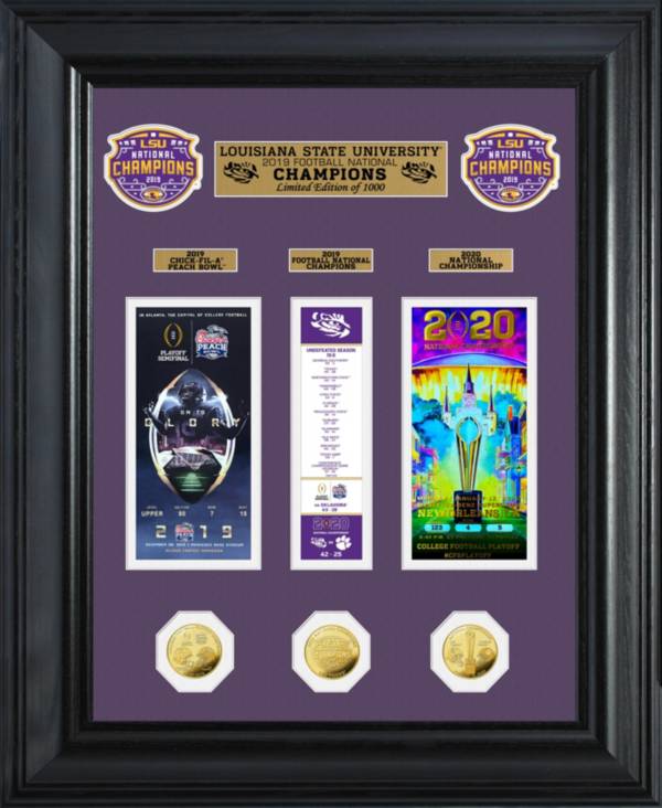 Highland Mint 2019 National Champions LSU Tigers Deluxe Ticket Frame