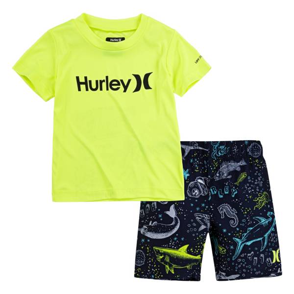 Hurley Little Boys' Solid Icon Dri-FIT T-Shirt and Shorts Set