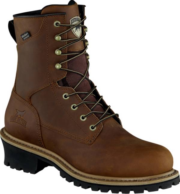 Irish Setter Men's Mesabi Logger 8'' Waterproof Steel Toe Work Boots