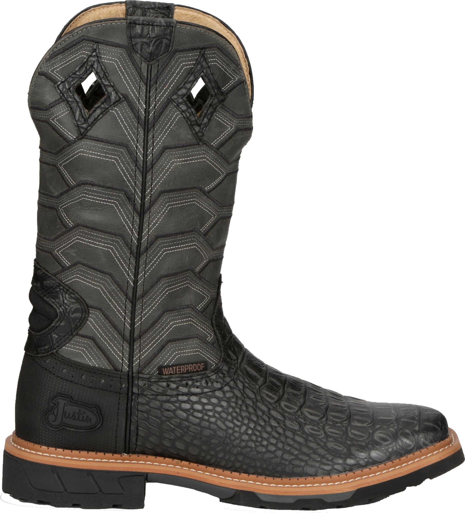 justin work boots crocodile