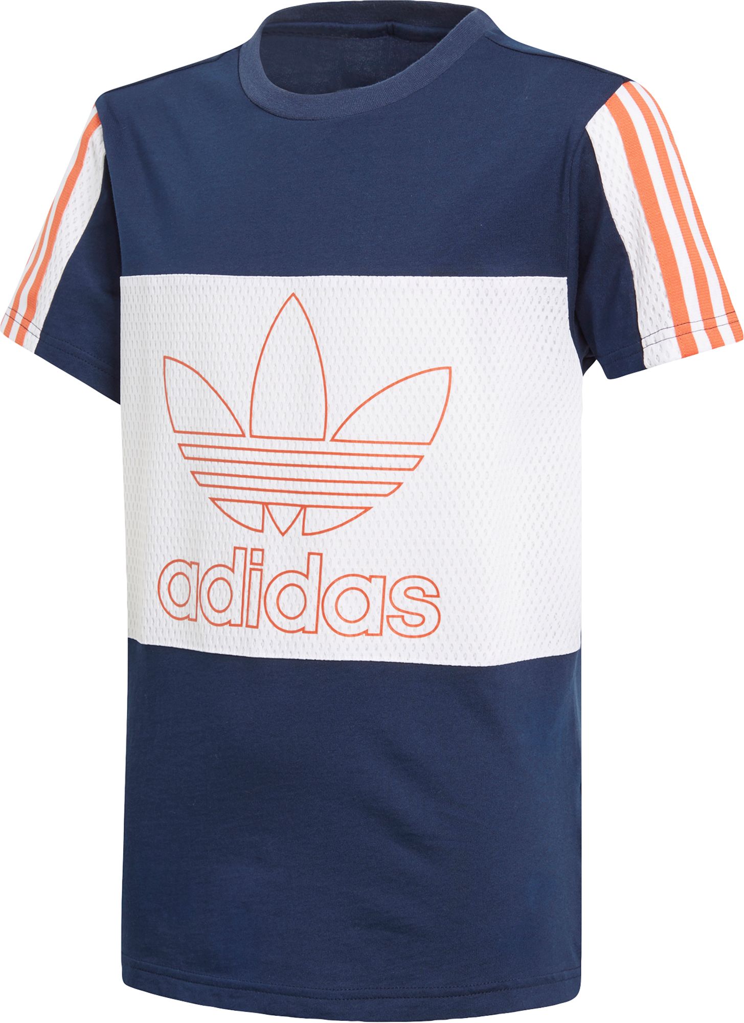 white and navy adidas t shirt