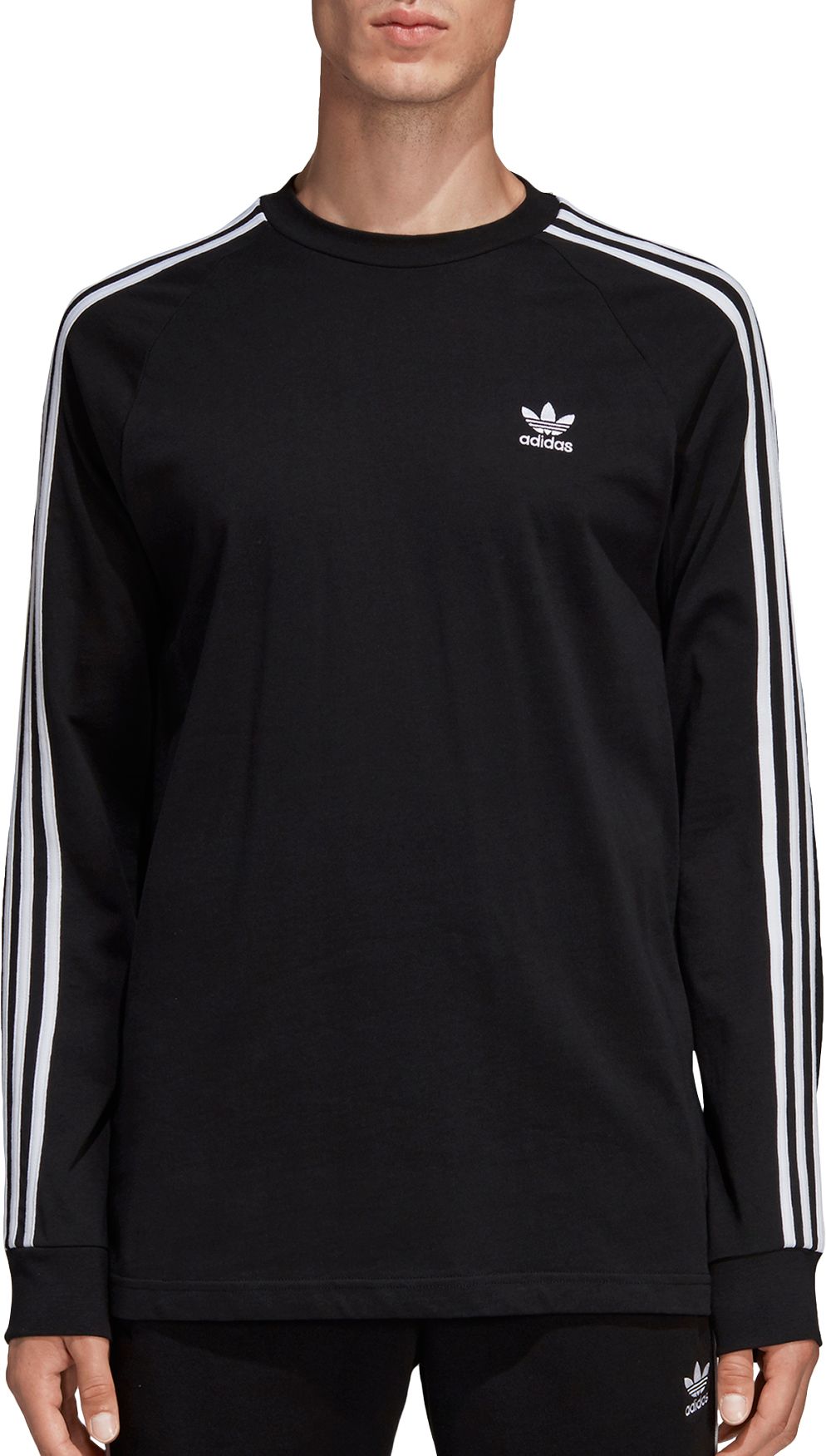 adidas 3 stripe shirt long sleeve