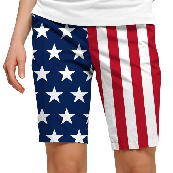 Loudmouth Women's Stars & Stripes Bermuda Golf Shorts