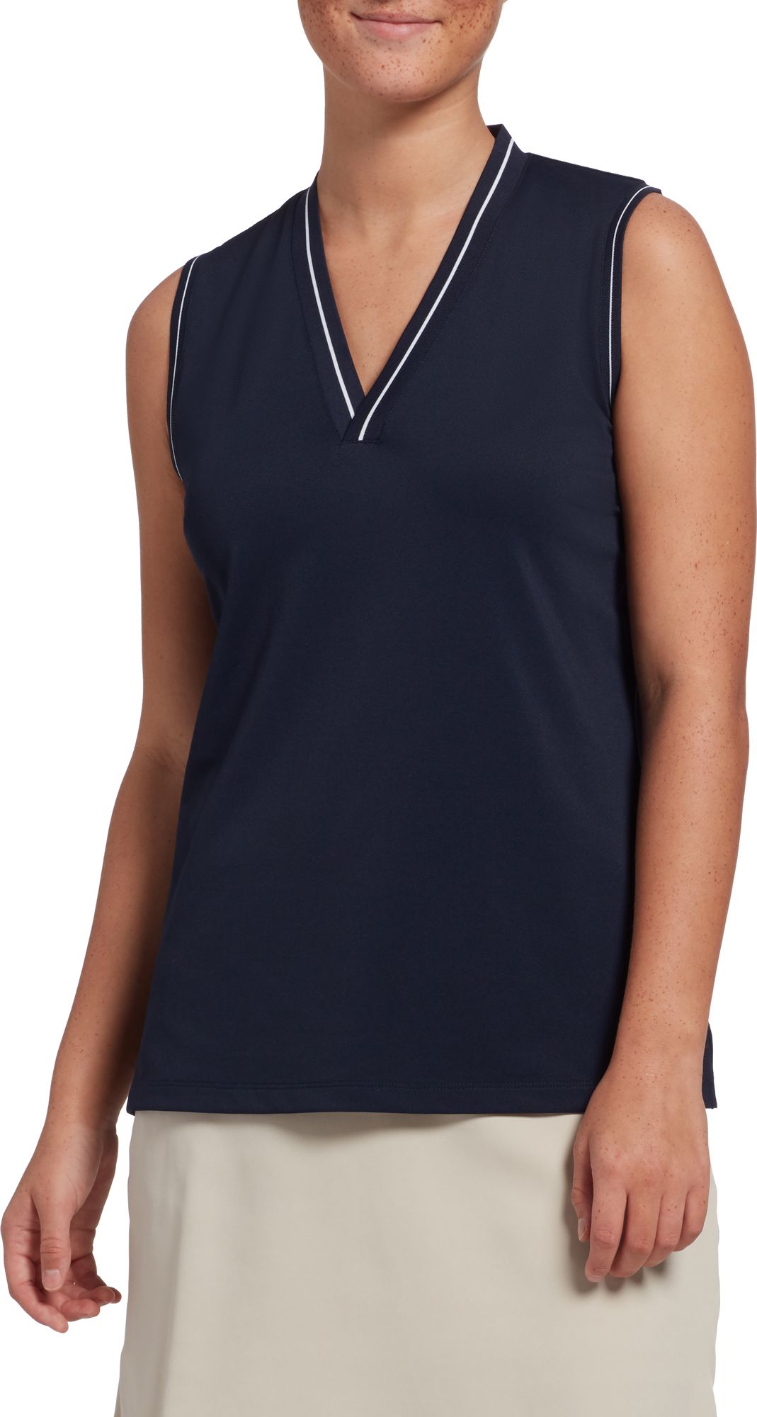 Lady Hagen Women's Rib Trim Sleeveless 