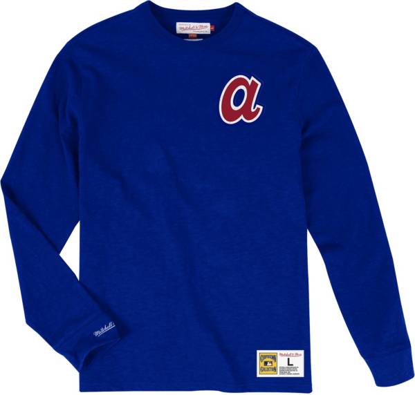 Mitchell & Ness Big and Tall Men's Atlanta Braves Blue Long Sleeve T-Shirt product image