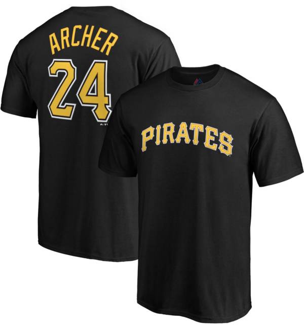 Majestic Men's Pittsburgh Pirates Chris Archer #24 Black T-Shirt