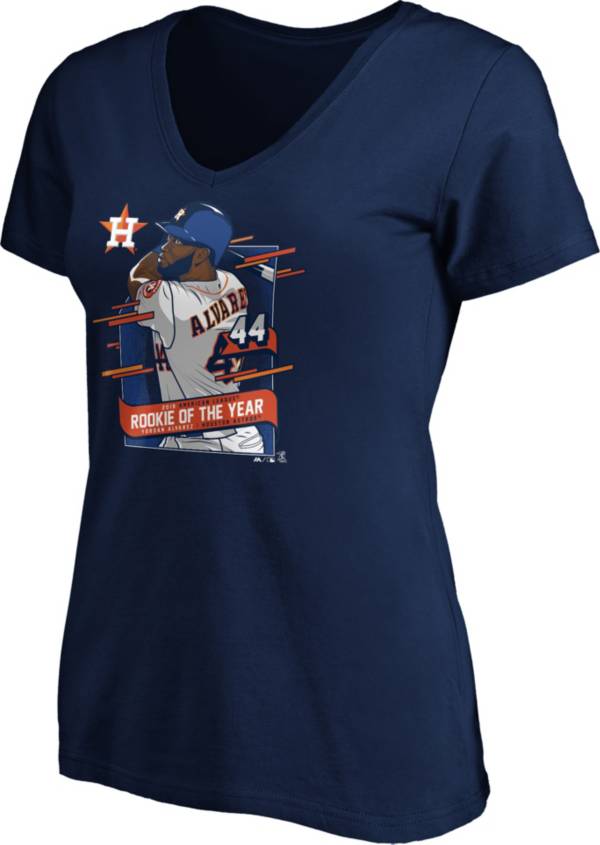 Majestic Women's Houston Astros Yordan Alvarez Navy 2019 Rookie of the Year V-neck T-Shirt