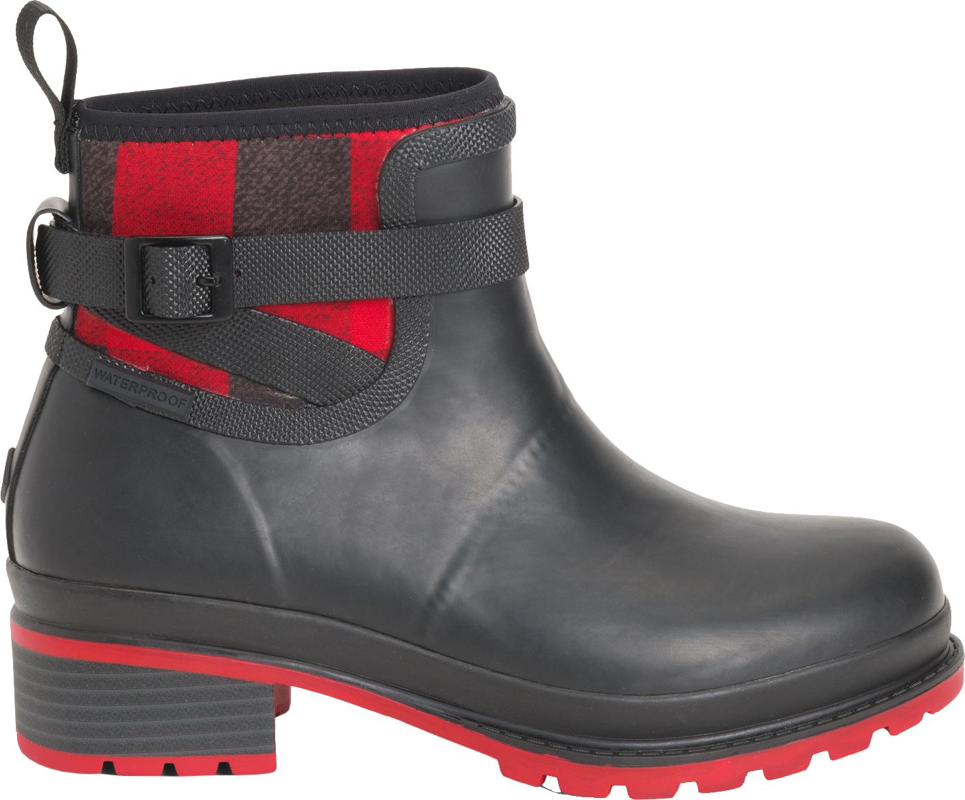 plaid rubber boots