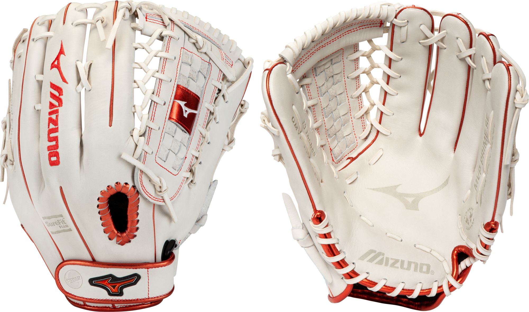 white mizuno softball glove