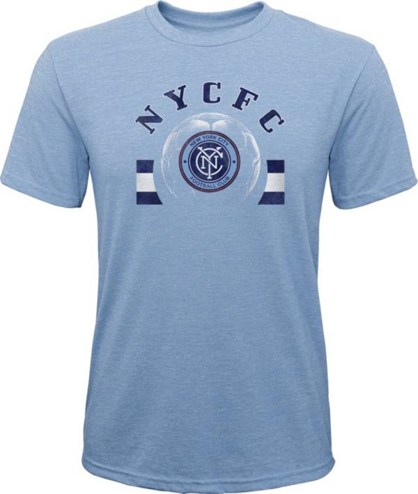 MLS Youth New York City FC Retro Blue Heathered Tri-Blend T-Shirt