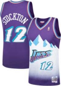 Men's Mitchell & Ness John Stockton Navy/White USA Basketball Hardwood  Classics 1996 Authentic Warmup Jersey