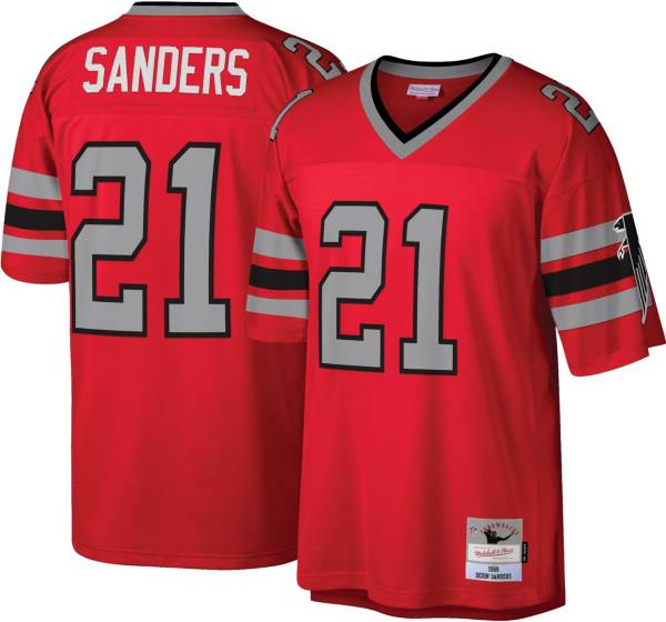 Men's Mitchell & Ness Deion Sanders White San Francisco 49ers Throwback  Player Name & Number T-Shirt