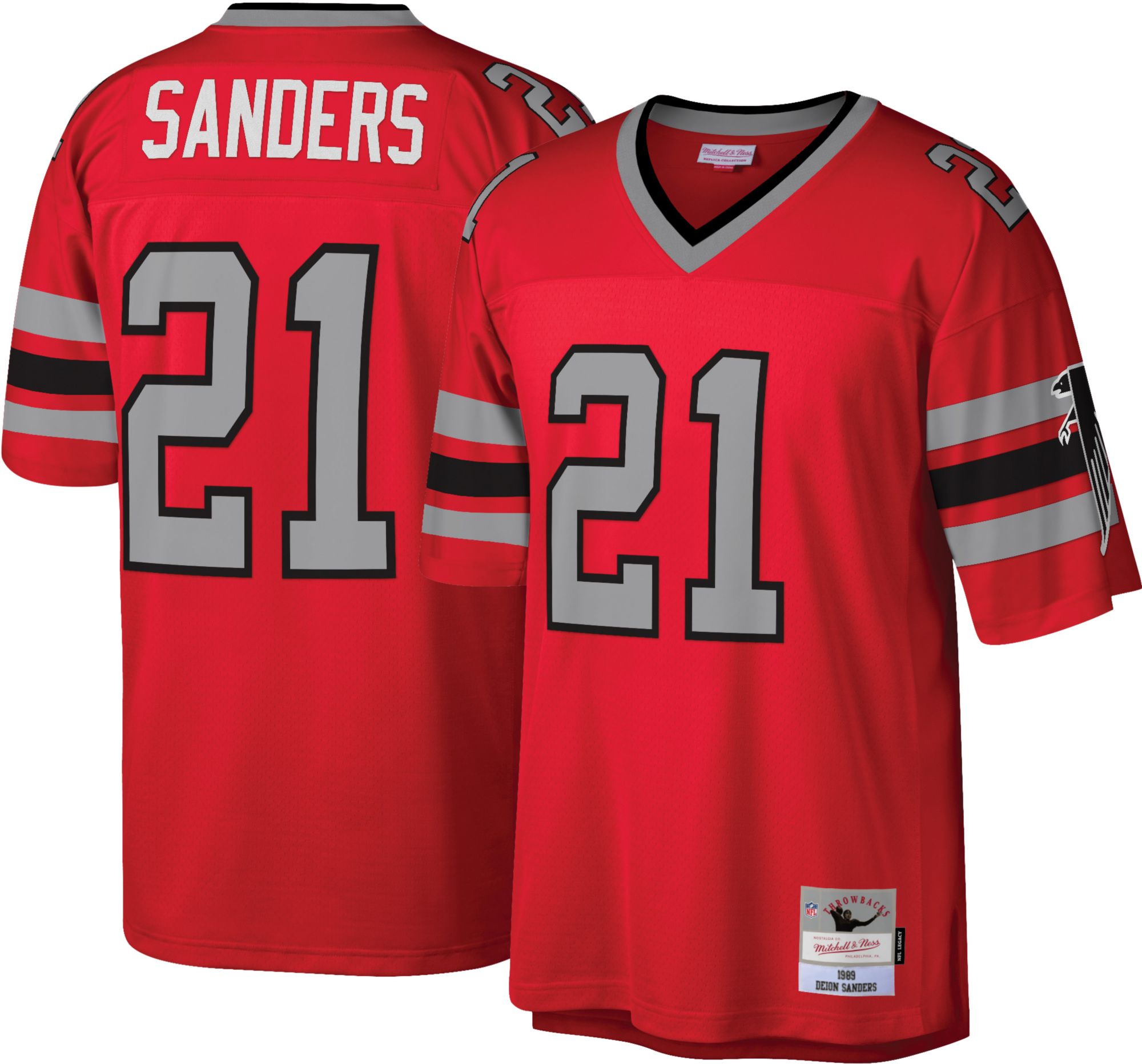 Mitchell & Ness Men's Atlanta Falcons Deion Sanders #21 1989 Split  Throwback Jersey