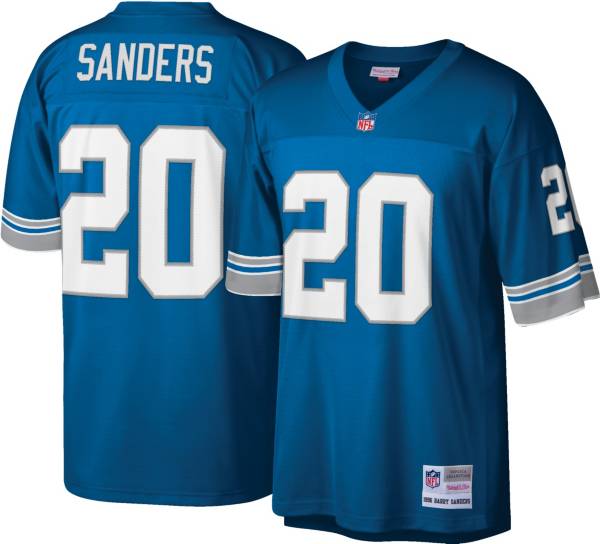 Men's Nike Barry Sanders Blue Detroit Lions Game Retired Player Jersey