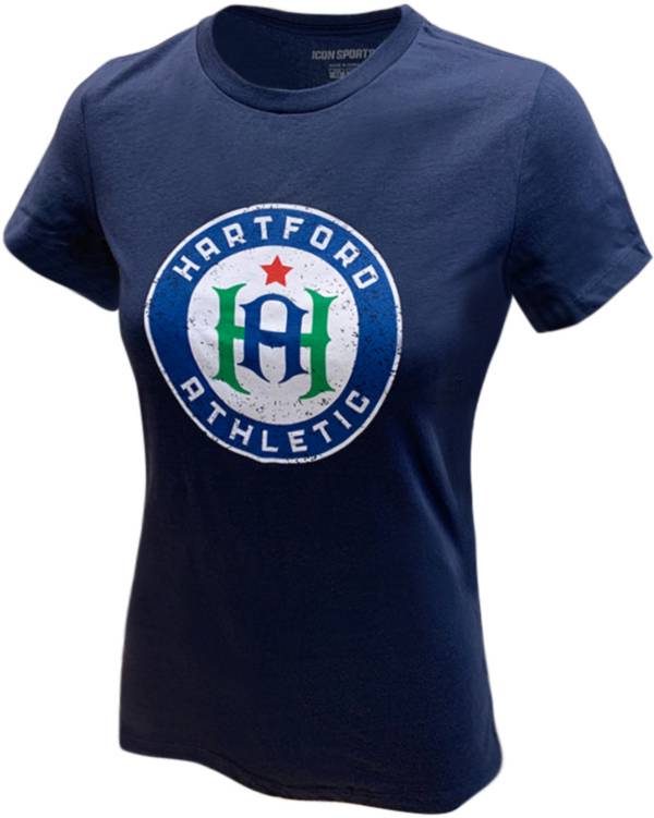 Icon Sports Group Women's Hartford Athletic Logo Navy T-Shirt