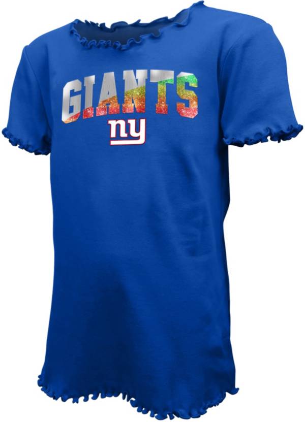 New Era Youth Girls' New York Giants Royal Flip Sequins T-Shirt