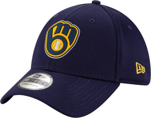 New Era Men's Milwaukee Brewers Navy 39Thirty Clubhouse Stretch Fit Hat