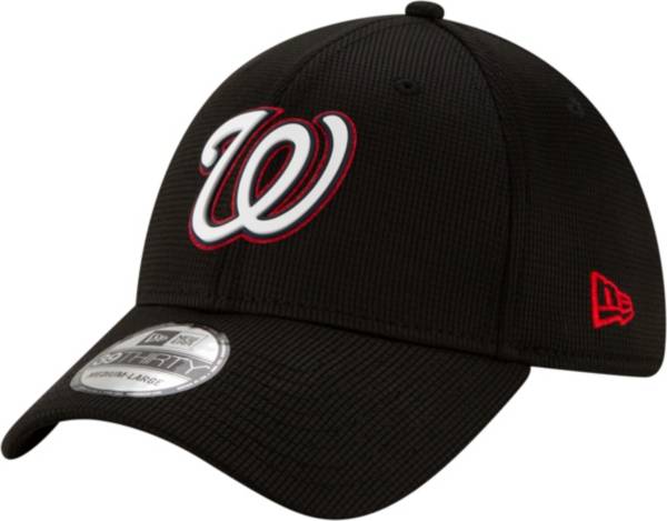 New Era Men's Washington Nationals Black 39Thirty Clubhouse Stretch Fit Hat