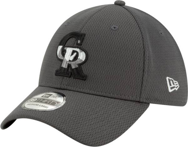 New Era Men's Colorado Rockies 39Thirty Grey Batting Practice Stretch Fit Hat