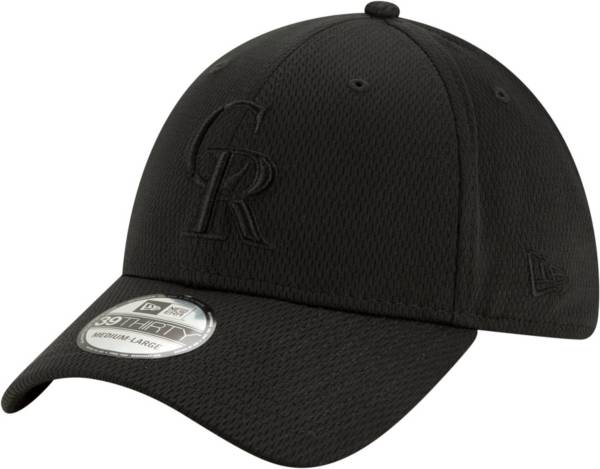 New Era Men's Colorado Rockies Black 39Thirty Perftone Stretch Fit Hat