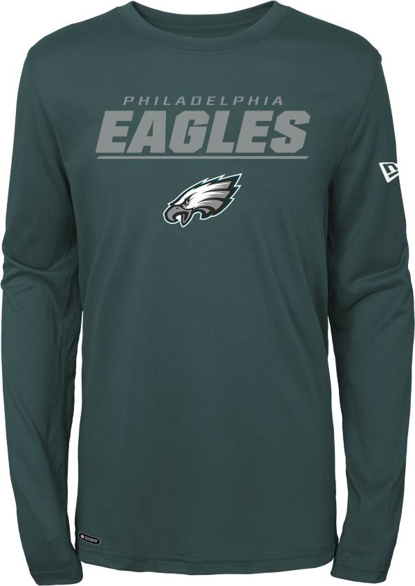 New Era Men's Philadelphia Eagles Combine Green Polyester Long Sleeve Shirt