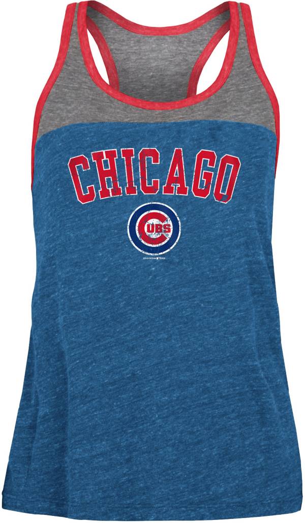 New Era Women's Chicago Cubs Blue Tri-Blend Tank Top