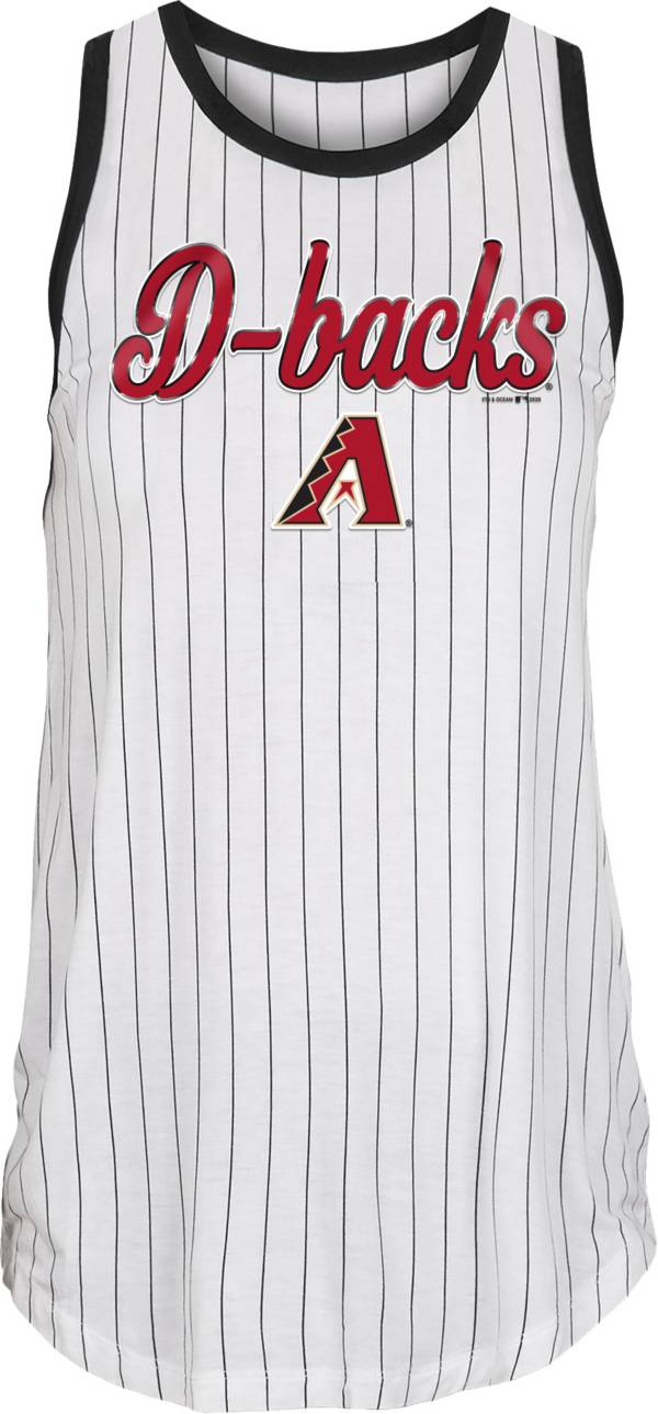 New Era Women's Arizona Diamondbacks White Pinstripe Muscle Tank Top
