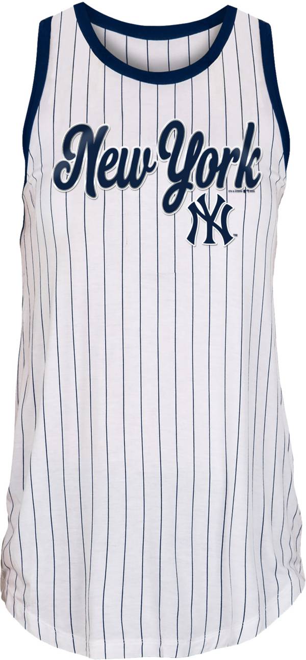 New Era Women's New York Yankees White Pinstripe Muscle Tank Top