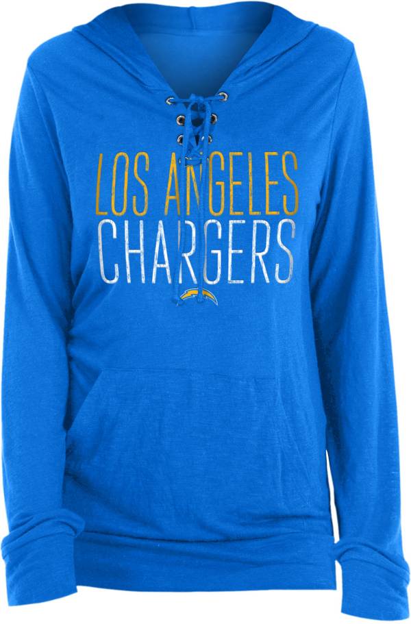 New Era Women's Los Angeles Chargers Lace Hood Navy Long Sleeve T-Shirt